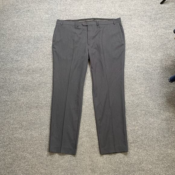 Van Heusen Pants Mens *42 Charcoal Talon Flat Front Stretch Formal Suit Dress - Picture 2 of 10